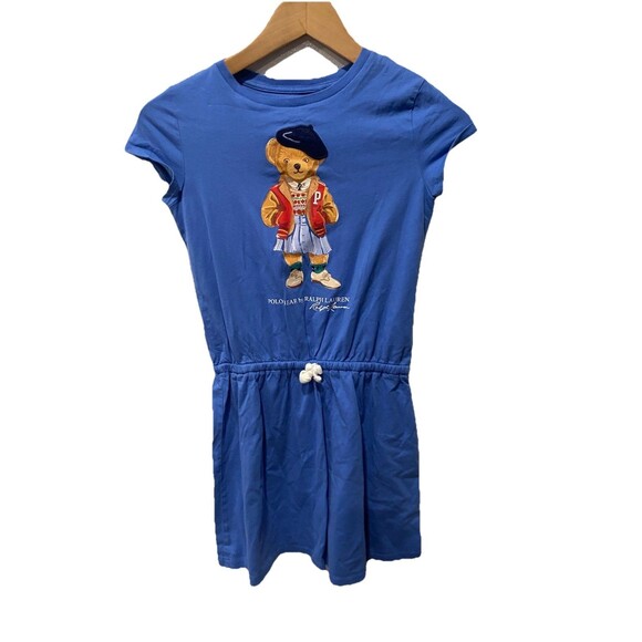 Polo Ralph Lauren Little Girls Polo Bear Cotton Jersey Dress Sz M 8-10 Years old - Picture 2 of 9